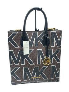 MICHAEL KORS◆ショパートートバッグ/ショルダーバッグ/2WAY/レザー/BRW/総柄/35H1GM9T8V