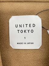 UNITED TOKYO◆Vネックノーカラーコート/1/ウール/CML/無地/508358007_画像3