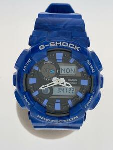 CASIO◆クォーツ腕時計・G-SHOCK/デジアナ/ラバー/BLK/BLU