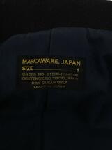 MARKAWARE◆チェスターコート/1/ウール/BLK/無地_画像3