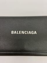 BALENCIAGA◆長財布/レザー/BLK/メンズ_画像3