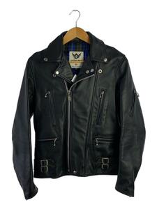 666 Leather Wear* double rider's jacket /34/ leather /BLK/ plain 
