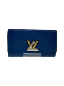 LOUIS VUITTON◆ポルト・フォイユ・ツイスト_エピ・デニム_BLU/レザー/BLU/レディース