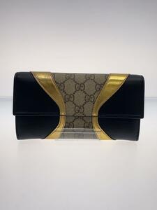 GUCCI◆長財布/レザー/BLK/レディース/410100