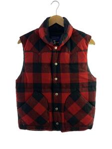 PENDLETON◆ダウンベスト/S/ウール/RED/チェック