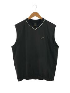 NIKE◆ナイロンベスト/L/ポリエステル/BLK/無地