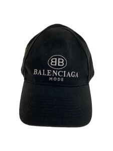 BALENCIAGA◆キャップ/L/コットン/BLK/メンズ