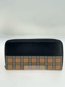 BURBERRY◆長財布/PVC/CML/チェック/レディース/4080175/ジップ動きかため