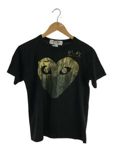 PLAY COMME des GARCONS◆Tシャツ/M/シルク/BLK