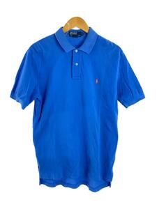 POLO RALPH LAUREN◆ポロシャツ/M/コットン/BLU/無地