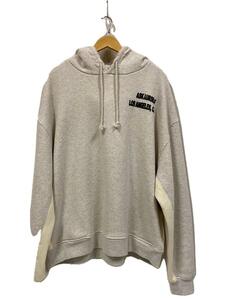 ASKYURSELF◆CONTRAST INSERT HOODIE/USED加工/パーカー/XL/コットン/GRY