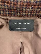 UNITED TOKYO◆チェスターコート/1/ウール/チェック/408351013/ダブルサイズオーバーサイズコート_画像3