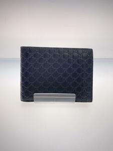 GUCCI◆2つ折り財布/レザー/BLK/レディース/217044