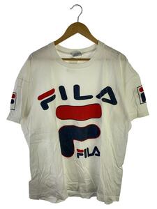 FILA◆USA製/Tシャツ/XL/コットン/WHT/プリント