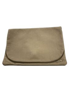 OWEN BARRY* clutch bag / leather /BEG/ plain 