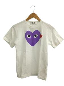 PLAY COMME des GARCONS◆Tシャツ/S/コットン/WHT/プリント