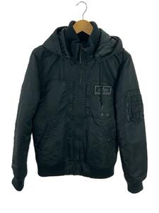 ALPHA INDUSTRIES◆ミリタリージャケット/L/ナイロン/BLK/TA1260-8101