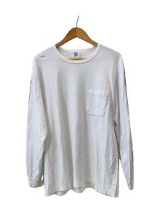 KUON◆Boro Trimmed L/S T-shirt/長袖Tシャツ/L/コットン/WHT/無地