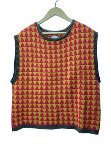 Sasquatchfabrix.◆ニットベスト(厚手)/M/アクリル/RED/20SS-KNN-002/ UROKO KNIT VEST