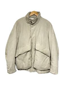 URU◆21AW/ZIP UP BLOUSON/ダウンジャケット/2/コットン/BEG/21FFL01/袖、襟ヨゴレ