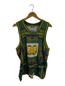 A BATHING APE◆タンクトップ/DOUBLE HEAD BASKETBALL TANK TOP/L/コットン/GRN/色褪せ有