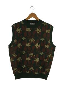 TTT_MSW◆23SS/Flower Camo ニットベスト(薄手)/L/コットン/カーキ/カモフラ/TTT-2023SS-KT