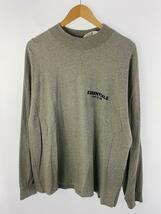 ESSENTIALS◆長袖Tシャツ/M/コットン/GRY/プリント/Long Sleeve T-Shirt/フェルトロゴ/モックネック_画像1