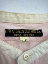 GREAT LAKES GMT.MFG.CO.◆バンドカラーシャツ/長袖シャツ/15/コットン/ピンク_画像3