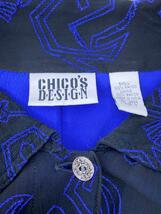 90S/chicos design（チョイスデザイン）/ステッチアートジャケット/3/レーヨン/BLK/_画像3