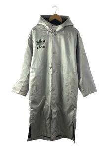 adidas◆ベンチコート/90s/DESCENTE/コート/M/ポリエステル/SLV