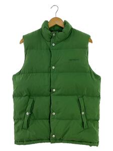 Carhartt◆BROOM VEST/ロゴ刺繍/裏地カモ柄/ダウンベスト/M/コットン/GRN