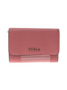 FURLA◆3つ折り財布/レザー/PNK/無地/レディース