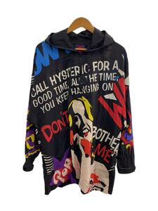 HYSTERIC GLAMOUR◆CALL HYSTERIC/ジップパーカー/FREE/ナイロン/BLK/01201AB06