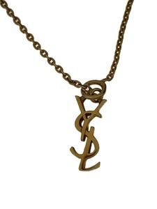 SAINT LAURENT◆MONOGRAM NECKLACE/ネックレス/SV925/GLD/トップ有/レディース/372817