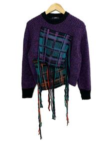 DIESEL* sweater ( thin )/XS/mo hair / purple / fringe knitted / tag attaching 