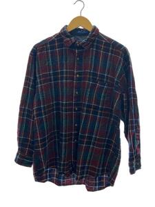 PENDLETON◆90s/長袖シャツ/L/ウール/RED/チェック