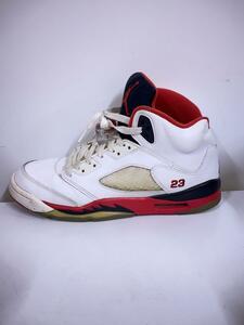 NIKE◆AIR JORDAN 5 RETRO (GS)/エアジョーダンレトロ/レッド/440888-120/24.5cm/