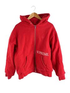 Supreme◆19AW/Thermal Zip Up Hooded Sweatshirt/ジップパーカー/L/コットン/レッド