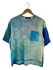 th products◆DY Drop Shoulder Tee/Tシャツ/2/コットン/BLU/総柄