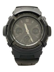 CASIO◆ソーラー腕時計・G-SHOCK/デジアナ/ステンレス/BLK/BLK