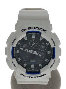 CASIO◆クォーツ腕時計・G-SHOCK/デジアナ/WHT/GA-100B-7AJF