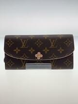 LOUIS VUITTON◆ポルト・フォイユ・エミリー_モノグラム・キャンバス_フラワーチャーム_BRW_ホットピンク/PVC/BRW/総_画像1