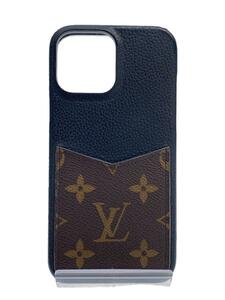 LOUIS VUITTON◆iPhone・バンパー13PRO_モノグラム・マカサー/-/BRW/総柄/メンズ