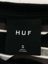 HUF◆Tシャツ/S/コットン/BLK/ボーダー_画像3