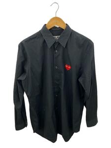 PLAY COMME des GARCONS◆長袖シャツ/L/コットン/BLK/無地/AZ-B002