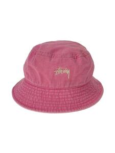 STUSSY◆CANVAS WIDE BRIM BUCKET HAT/L/コットン/PNK/メンズ/1321086