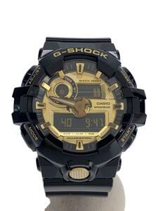 CASIO◆クォーツ腕時計・G-SHOCK/デジアナ/ラバー/GLD/BLK/SS