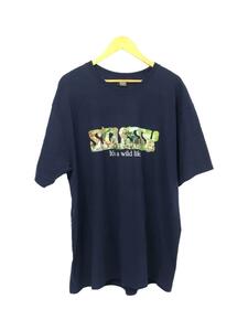 STUSSY◆Tシャツ/XL/コットン/NVY/ステューシー/ItS A Wild Life Tee/ネイビー/半袖