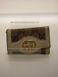 GUCCI◆キーケース_スーキー_GGキャンバス/ステンレス/WHT/総柄/レディース