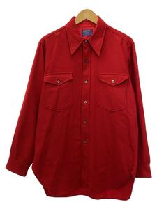 PENDLETON◆70s/長袖シャツ/16/ウール/RED